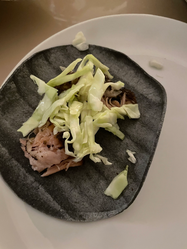 Pork on tortilla